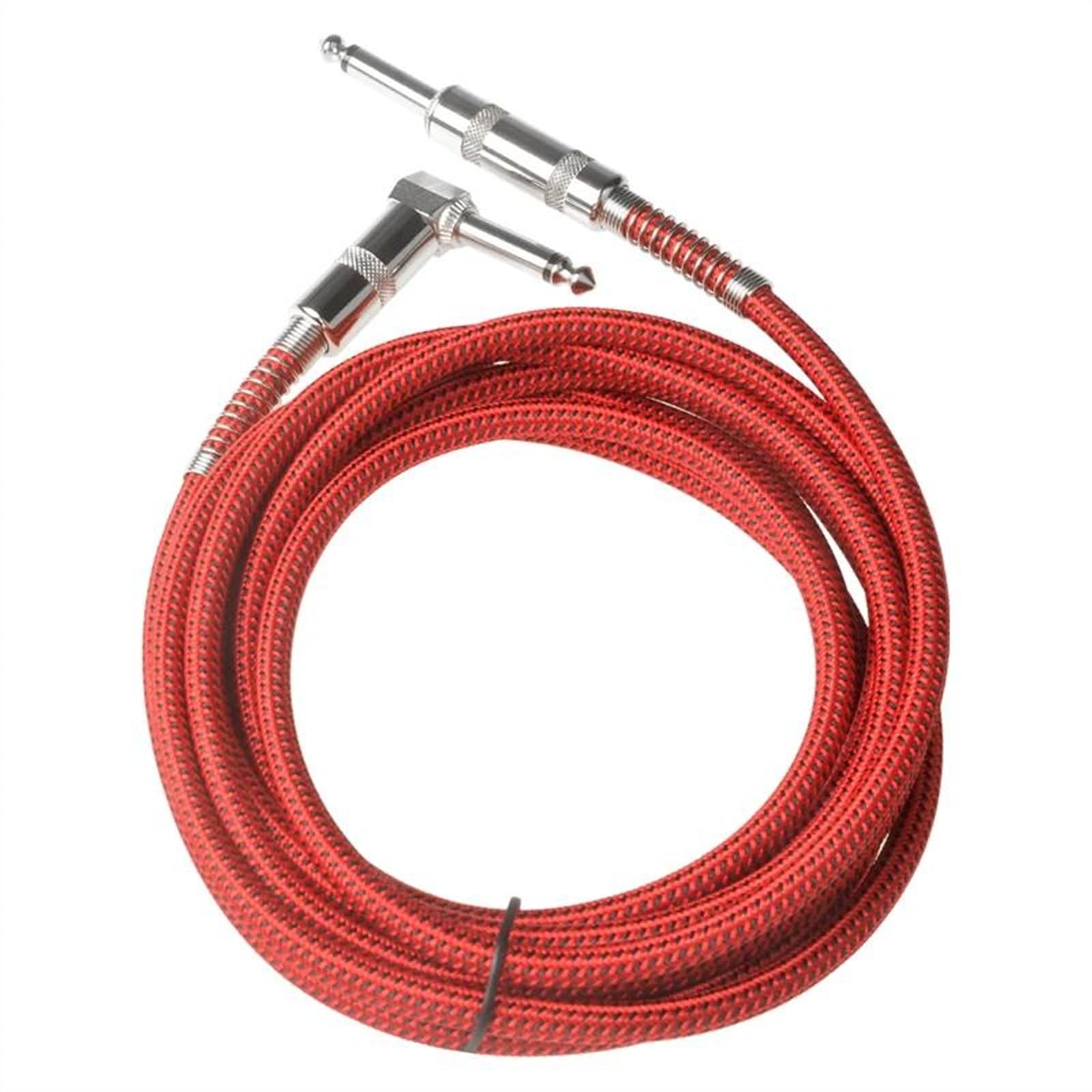 Pleciony Drut Gitarowy 3 M 6,35 Mm Ekranowany Przedłużacz Audio Z Miedzi Beztlenowej Do Gitary Kabel do Instrumentów Gitarowych