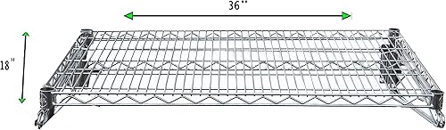 Miniatura 3 de Express KitchQuip Estante de pared de almacenamiento de alambre cromado resistente (18" x 36")