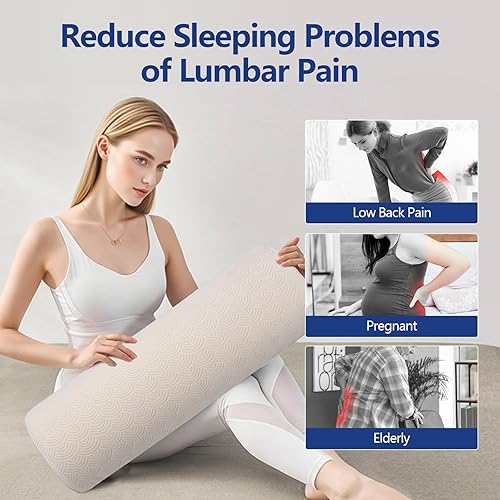 Miniatura 5 de Cozyhealth - 3.15 pulgadas de alto x 23.6 pulgadas de largo - Almohada lumbar suave para dormir, cojín de apoyo lumbar de espuma viscoelástica para