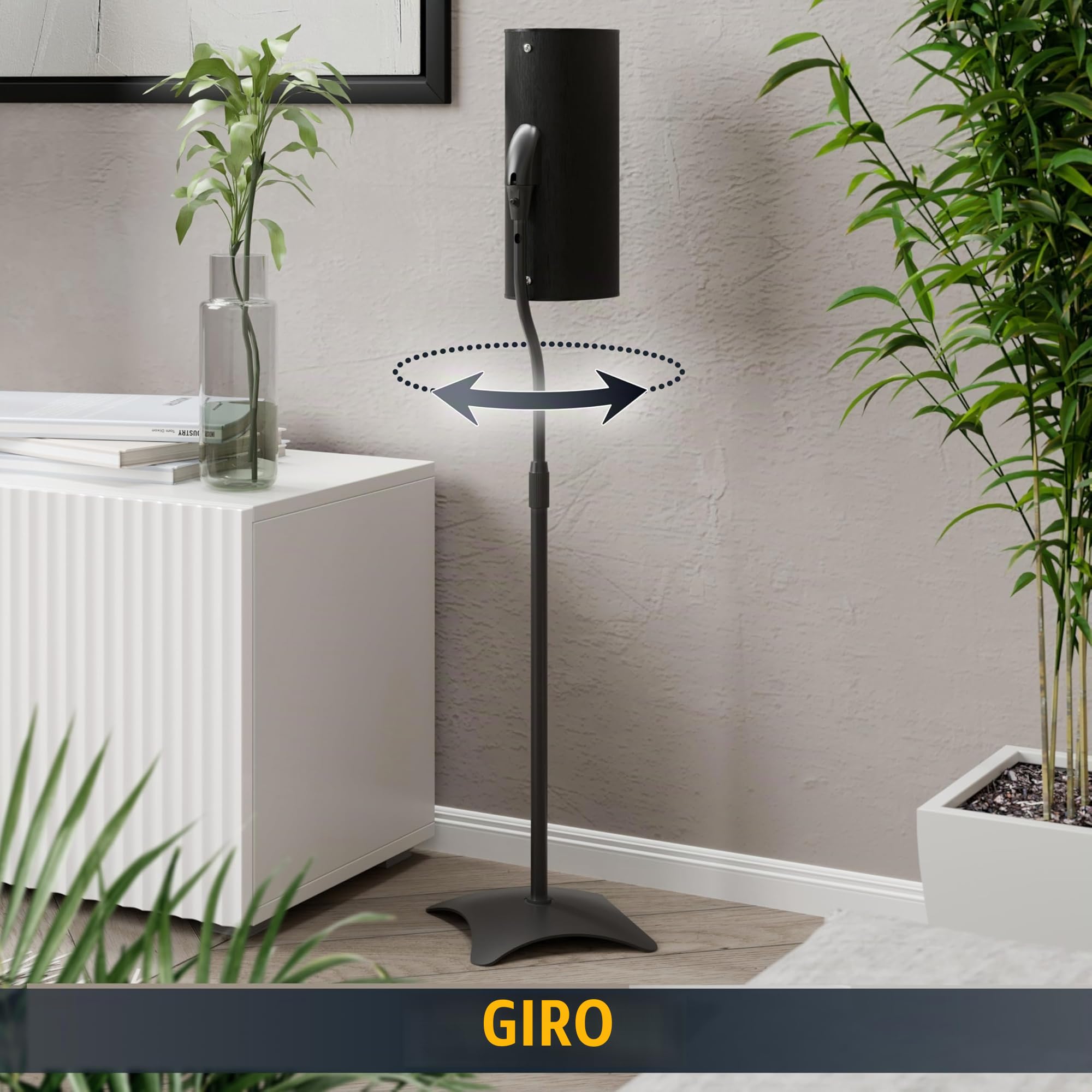 RICOO Soporte de pie Altavoz Base de Suelo Stand para bafles de Sonido BH08-B Peana para Altavoces Altura Ajustable Soundbox Bluetooth 1 Par Negro