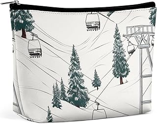 Remonte de esquí con árbol de abeto de piel s...