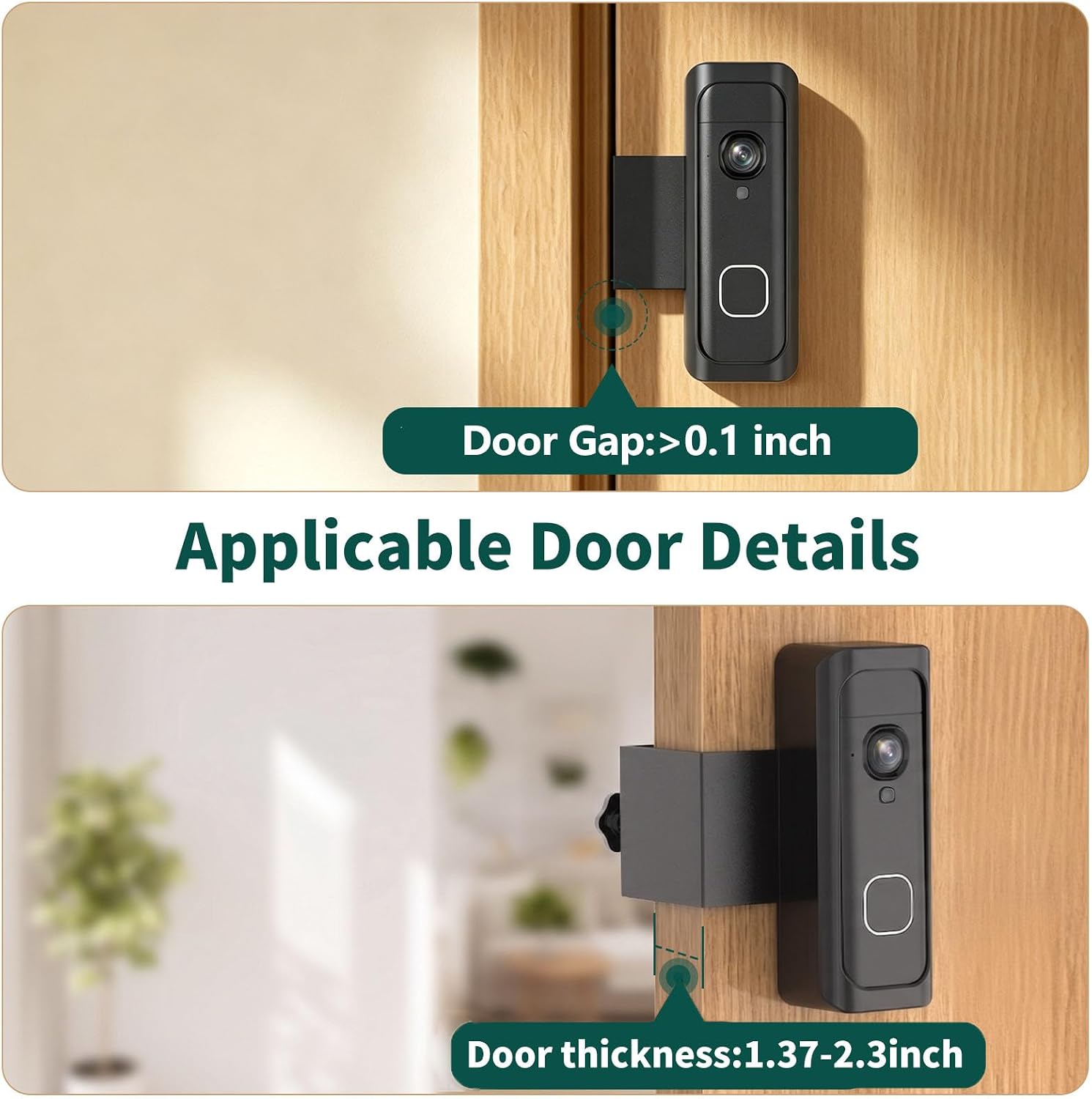 All-new Blink Doorbell Mount,Anti-Theft Video Doorbell Bracket for Blink Battery Doorbell 2K+(2026 Release),No Drilling No Block Night Vision & Sensor Doorbell Kit,Black