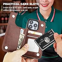 Vista 3 de ONETOP Funda tipo cartera para iPhone 15 Pro con soporte para tarjetas, anillo de rotación de 360°, función atril con bloqueo RFID, piel sintética