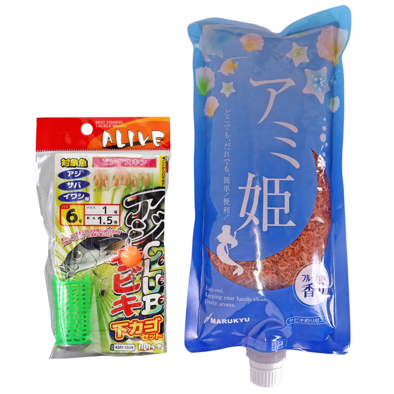 Amazon | サビキ釣り用エサ アミ姫 600g 1個 + アジグラブサビキ