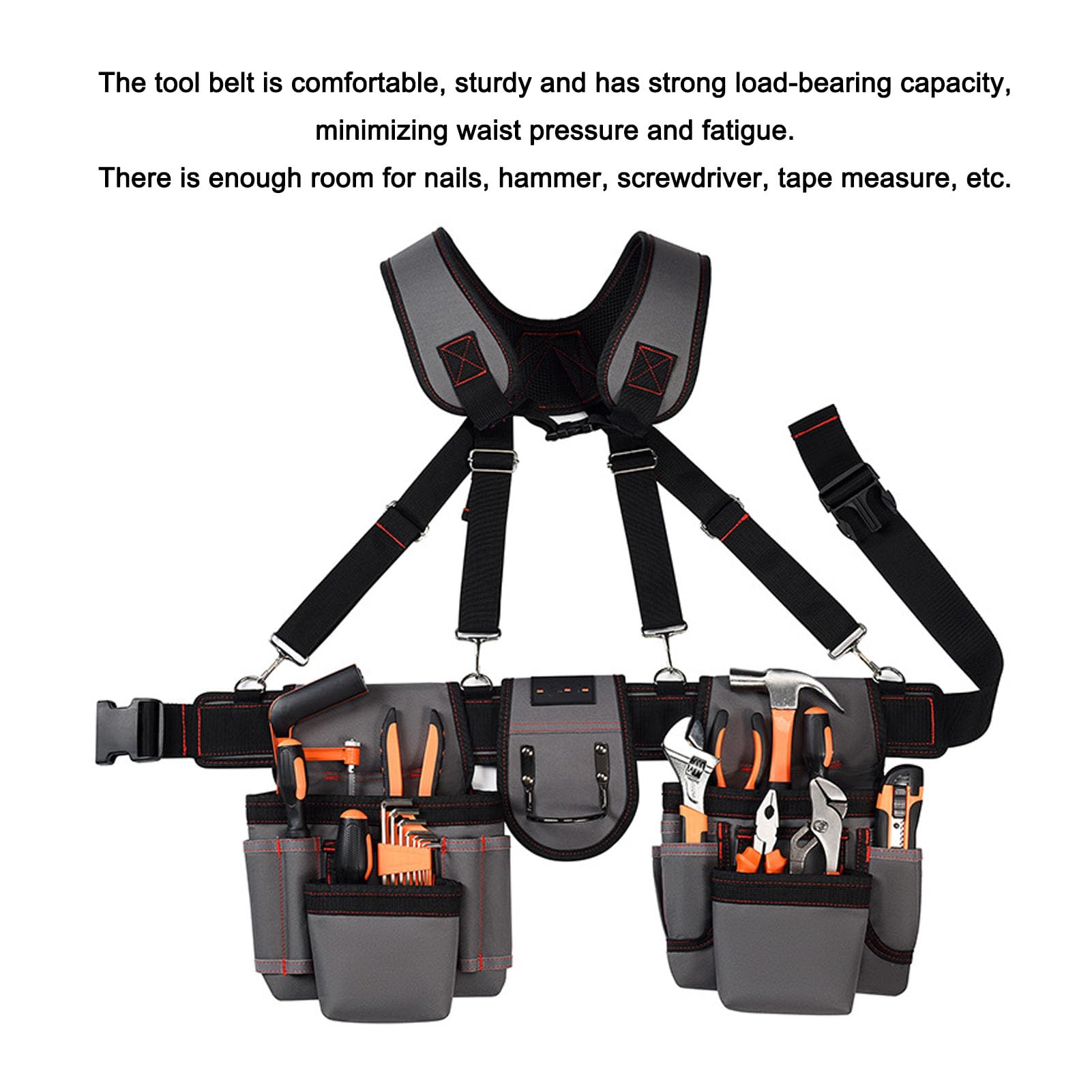 Tool Belts for Men Heavy Duty Padded Tool Belt Pouch - Image 3