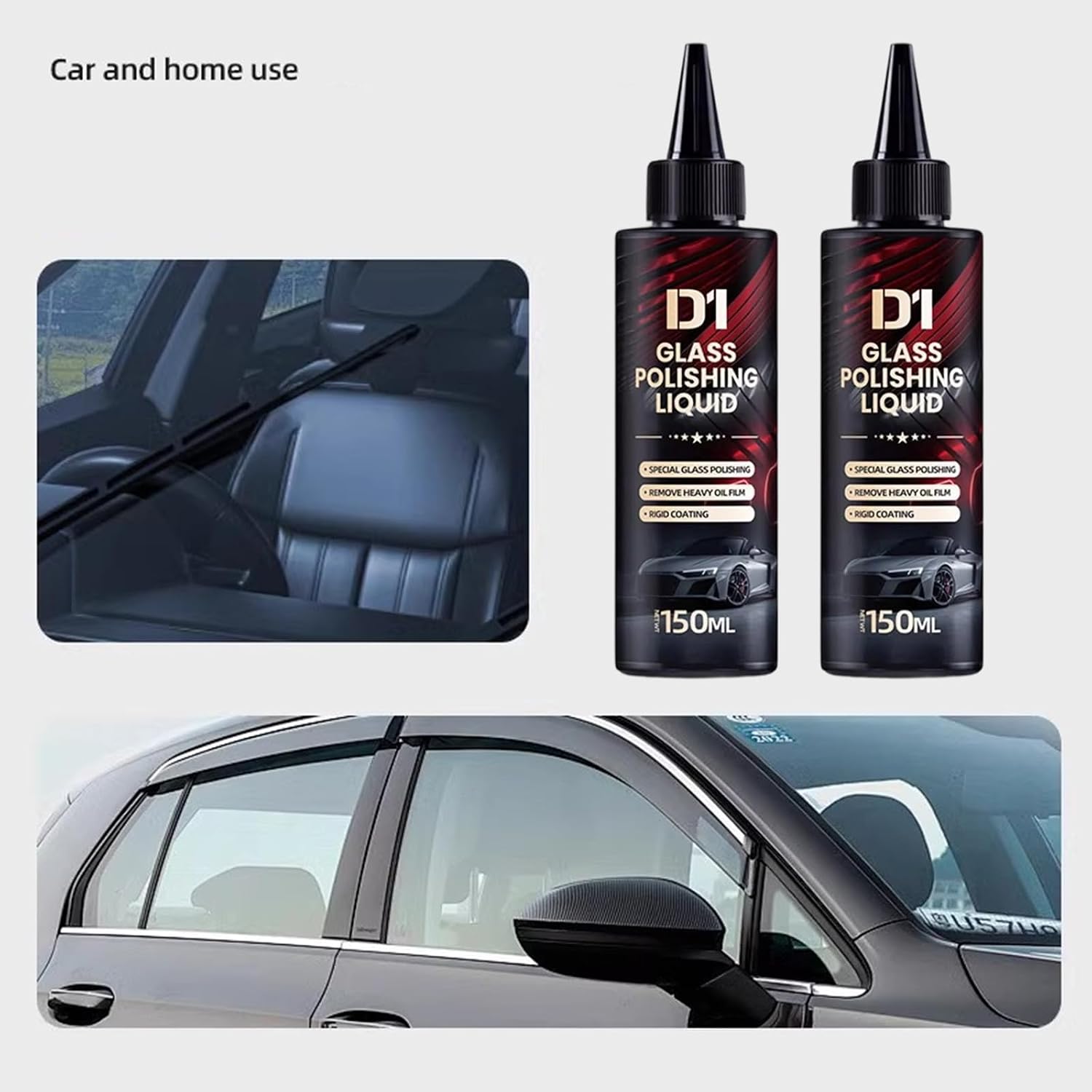Pack of 2 Cerium Oxide Glass Polish Liquid Glasses Restorer Set for Car Windshield Deeping-Cleaning & Visibility Enhancement Cerium Oxide Glass Polish