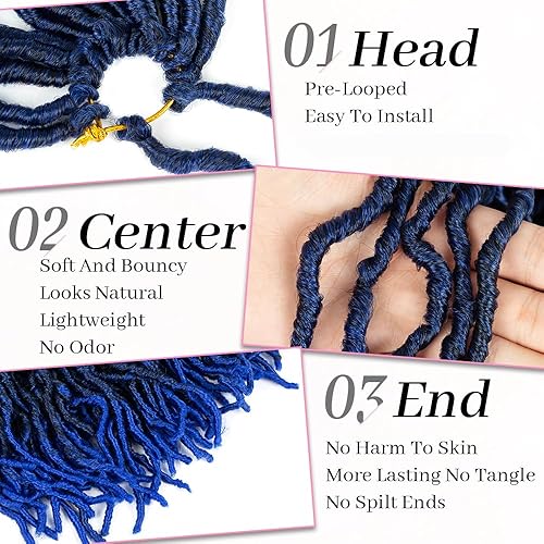 Vista 63 de Umylar Rastas de pelo sintético de ganchillo de 18 pulgadas, 7 paquetes de 7 paquetes de extensiones de cabello sintético de ganchillo para mujeres