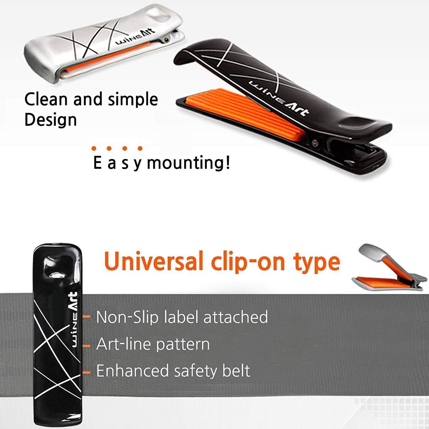 jNE 2pcs Car Seat Belt Strap Positioner – Improves Comfort and Reduces Pressure (Silver)