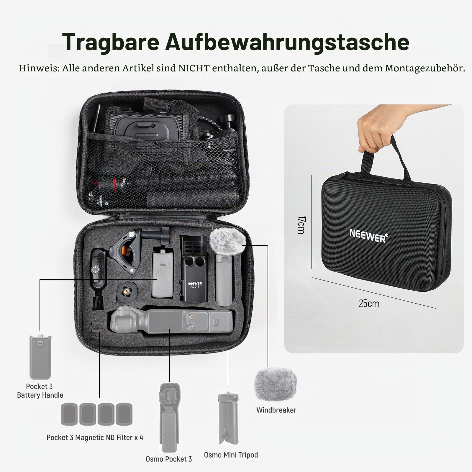 Neewer Basics 16 In 1 Zubehörset kompatibel mit DJI OSMO Pocket 3 – Bild 6