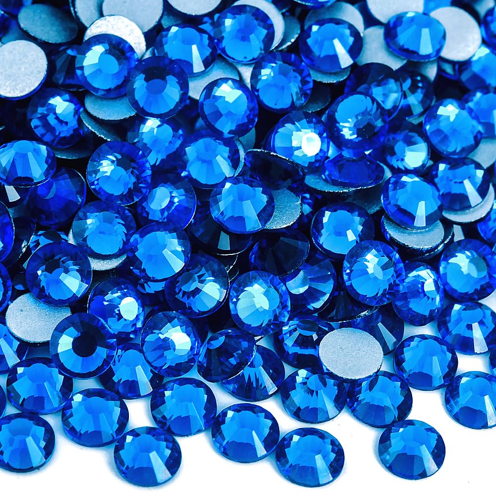 Flat Rhinestones for Phone Case Decor, Glue Fix Capri Blue SS10 1440pcs