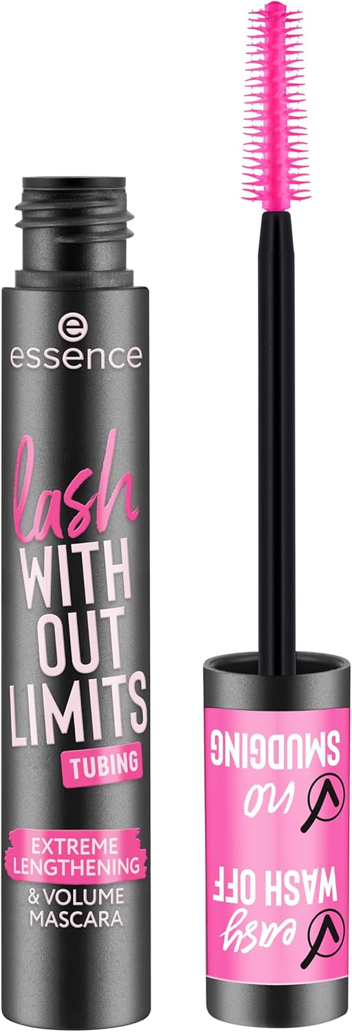 essence lash SANS LIMITES TUBING Mascara allongeant et volume extrême 04 Mascara tubé noir, Mascara noir, longueur, volume, résistant aux taches, 12 ml