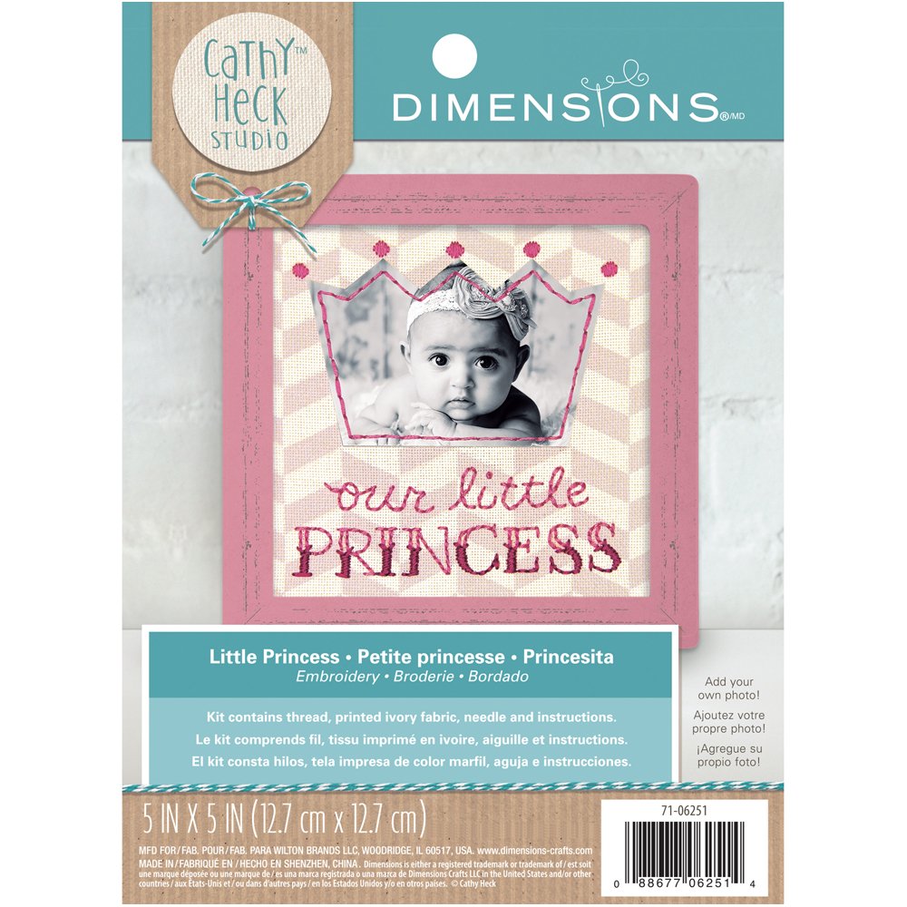Dimensions Needlecrafts Stickpackung „Little Princess“ – 12,7x12,7 Cm, Mit Stoff, Nadel & Anleitung