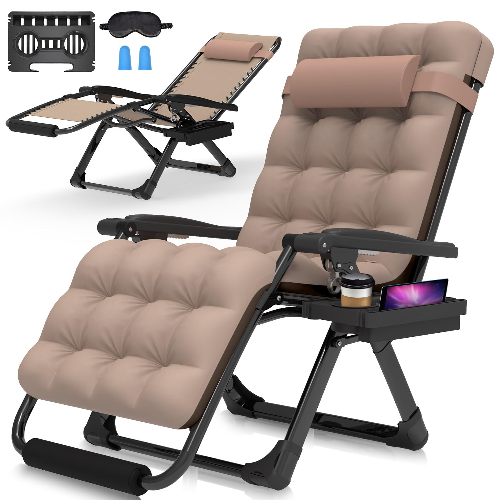 Suteck Oversized Zero Gravity Chair 29in Xl Lounge Chair W