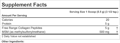 Miniatura 2 de ANDREW LESSMAN Péptidos de colágeno en polvo y 30 porciones de MSM - Apoya la piel suave y suave y cómodas articulaciones. Puro. Súper soluble. Sin