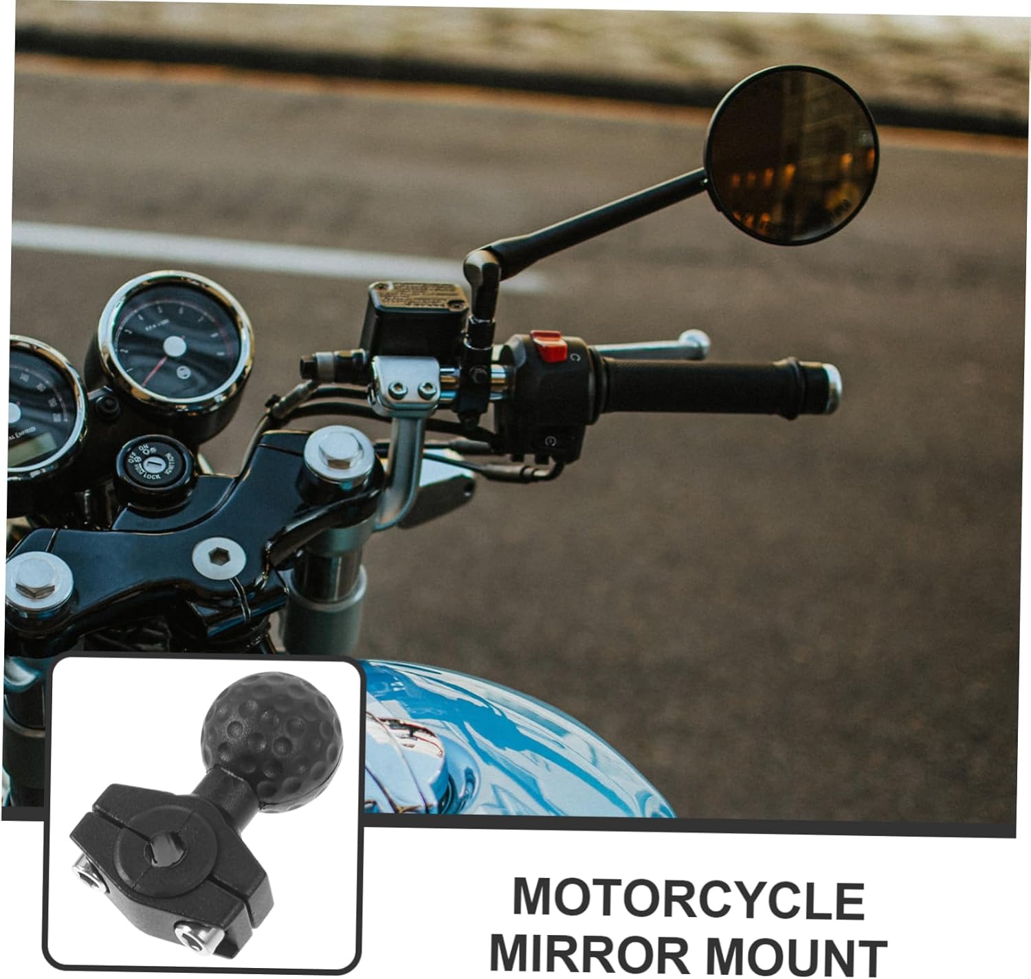 MAGICLULU 5pcs Adjustable Motorcycle Rearview Mirror Mount Handlebar Clamp Rotation Viewing Weather-Resistant TPU and Construction