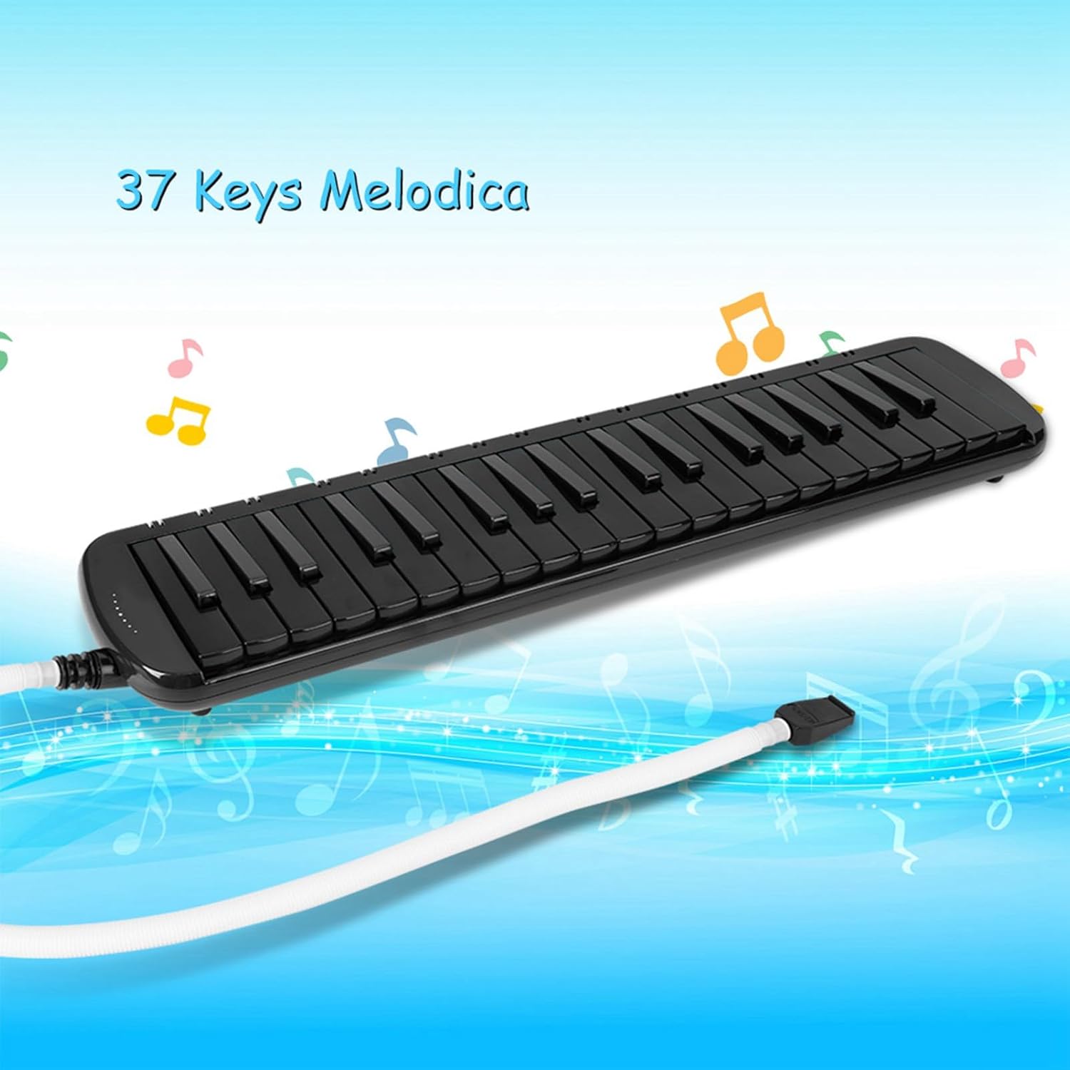 Melodica, 37 Key Portable Wind Instrument, Beginner Blowpipe with Bag, Compact Design for Music Education, Entertainment, Travel and Practice
