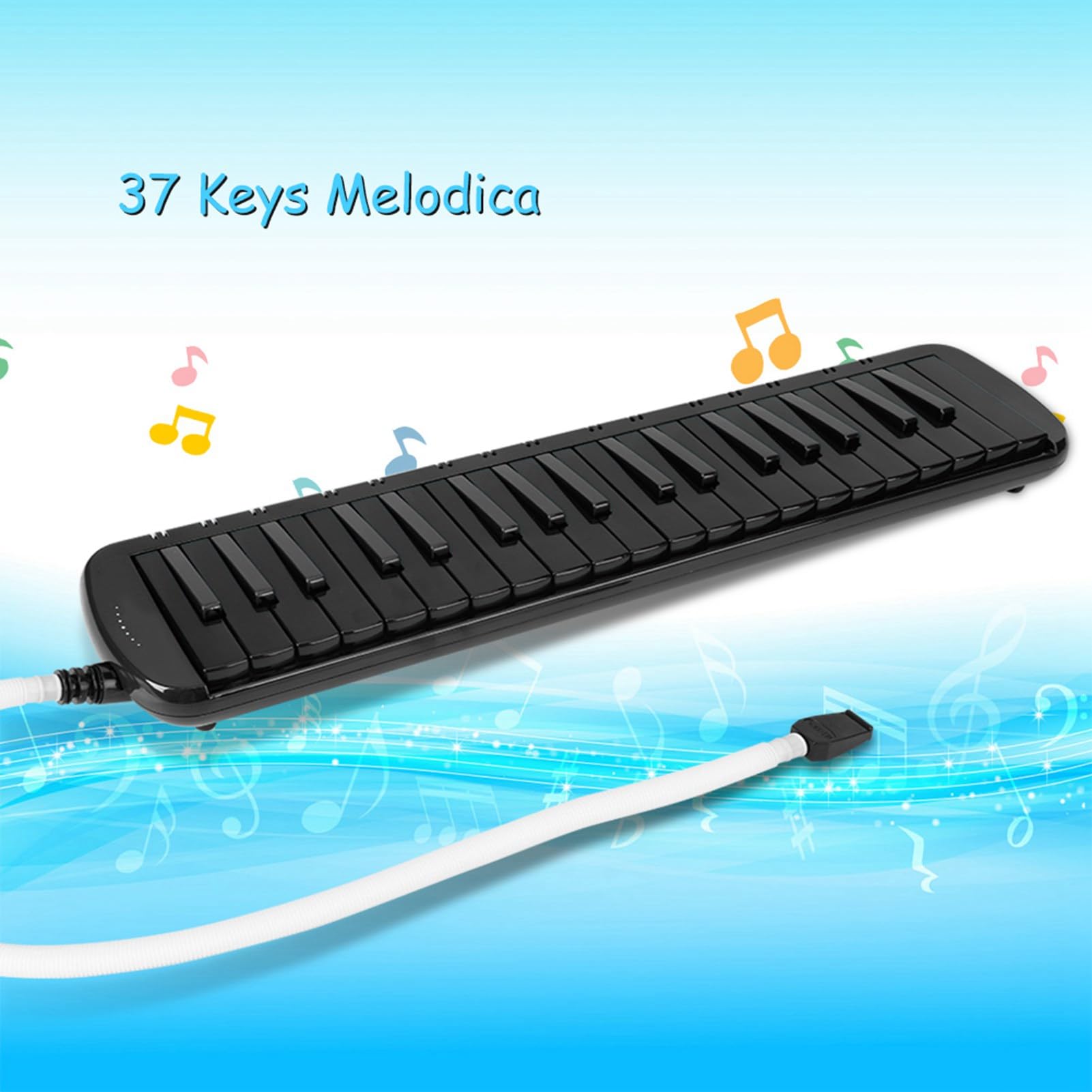 Melodica 37 kluczowy instrument muzyczny dęty, instrument muzyczny dmuchawy odpowiedni do torby treningowej dla początkujących F37s (Noir)