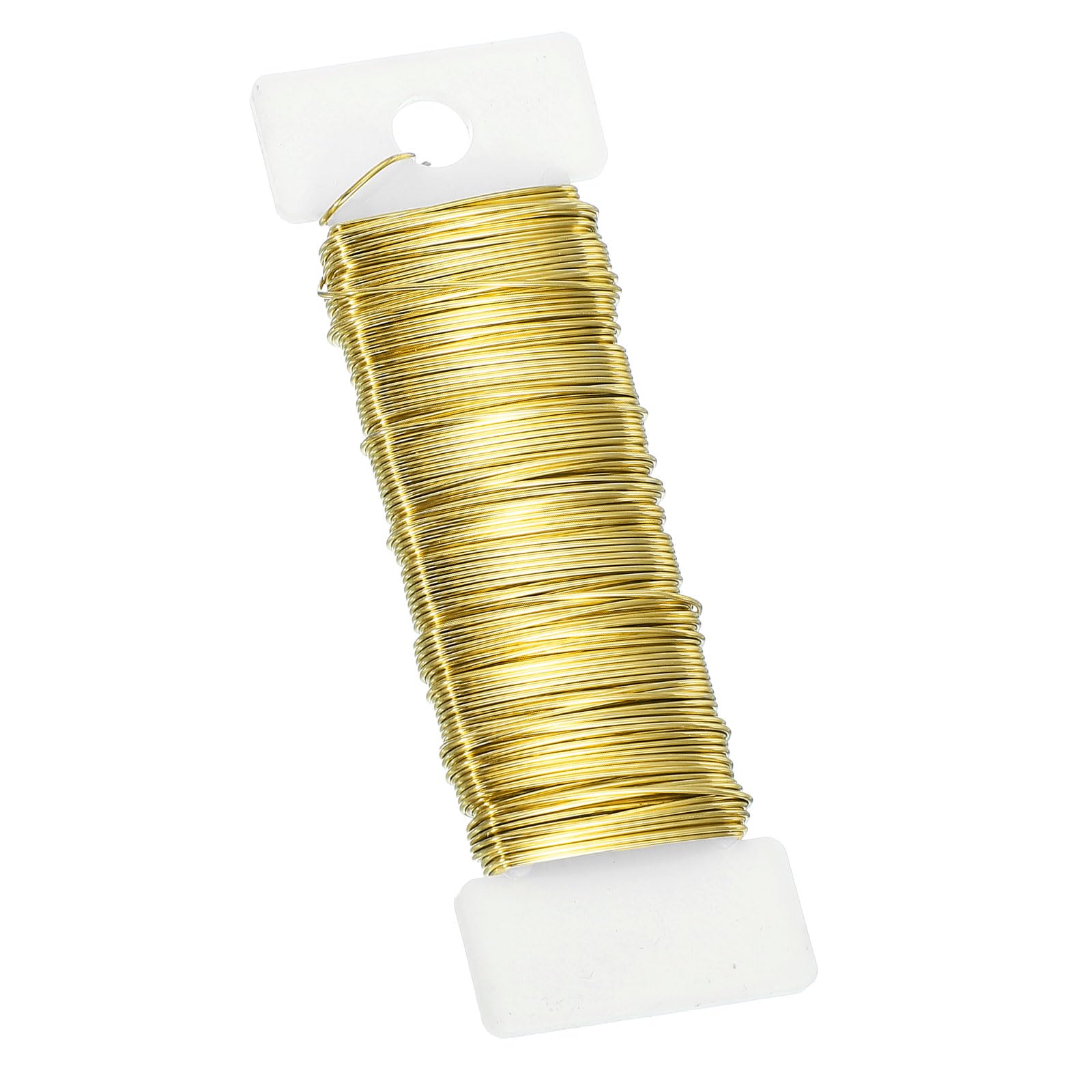 PATIKIL 20 Gauge Floral Flexible Paddle Wire, 38 Yard (115 Feet) Florist Wreath Wire for Crafts Flower Arrangement, Gold