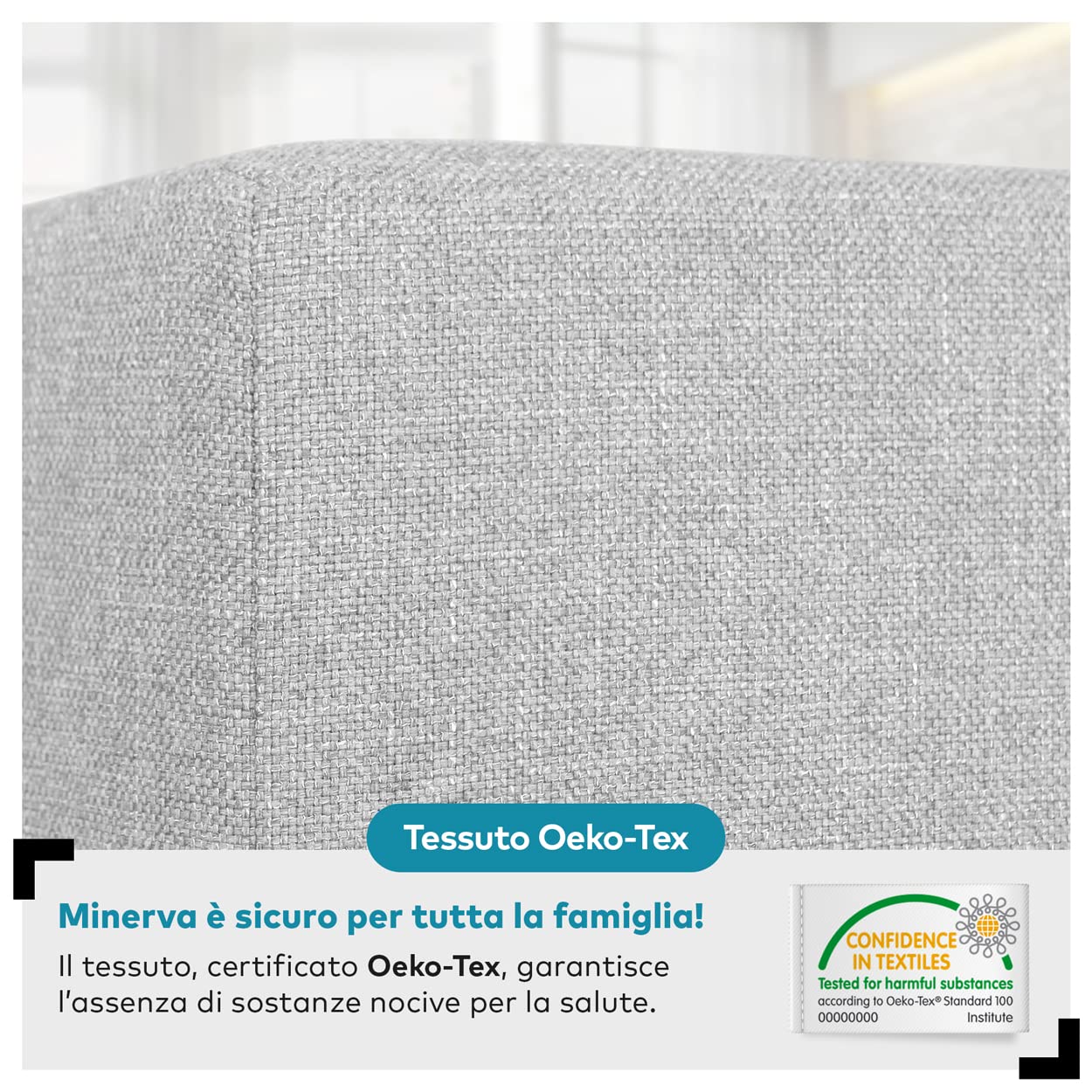 Deshome Pouf hocker Fußstütze 63x63x44 cm Wasserabweisender Stoff: Modernes Design Pouf für Sofa Wohnzimmer Schlafzimmer, Puff hocker, Pouffe Minerva Grau
