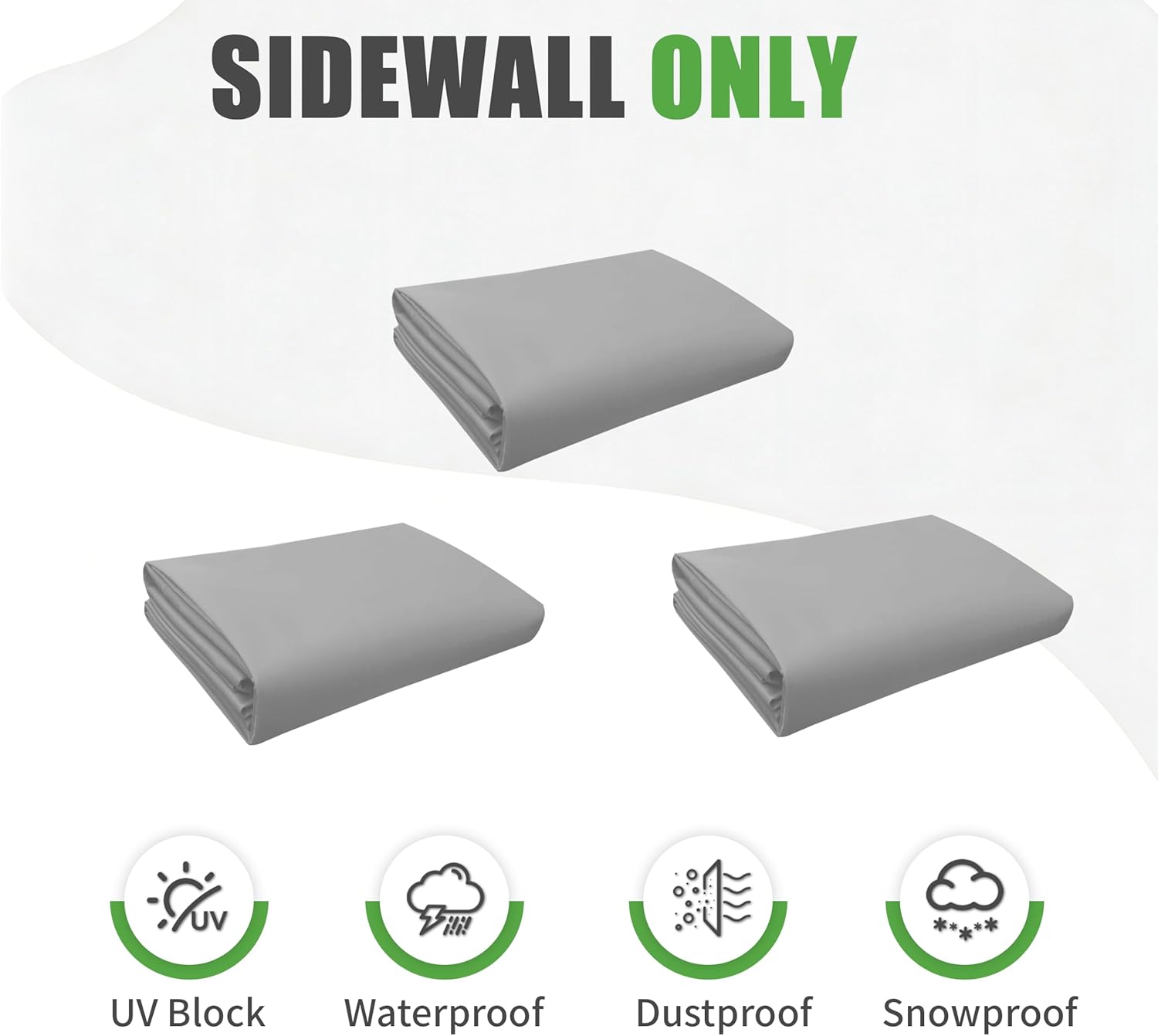 3PCS Grill Gazebo Replacement Sidewall, 5' x 8' Outdoor BBQ Gazebo Sunwall,(Gray)