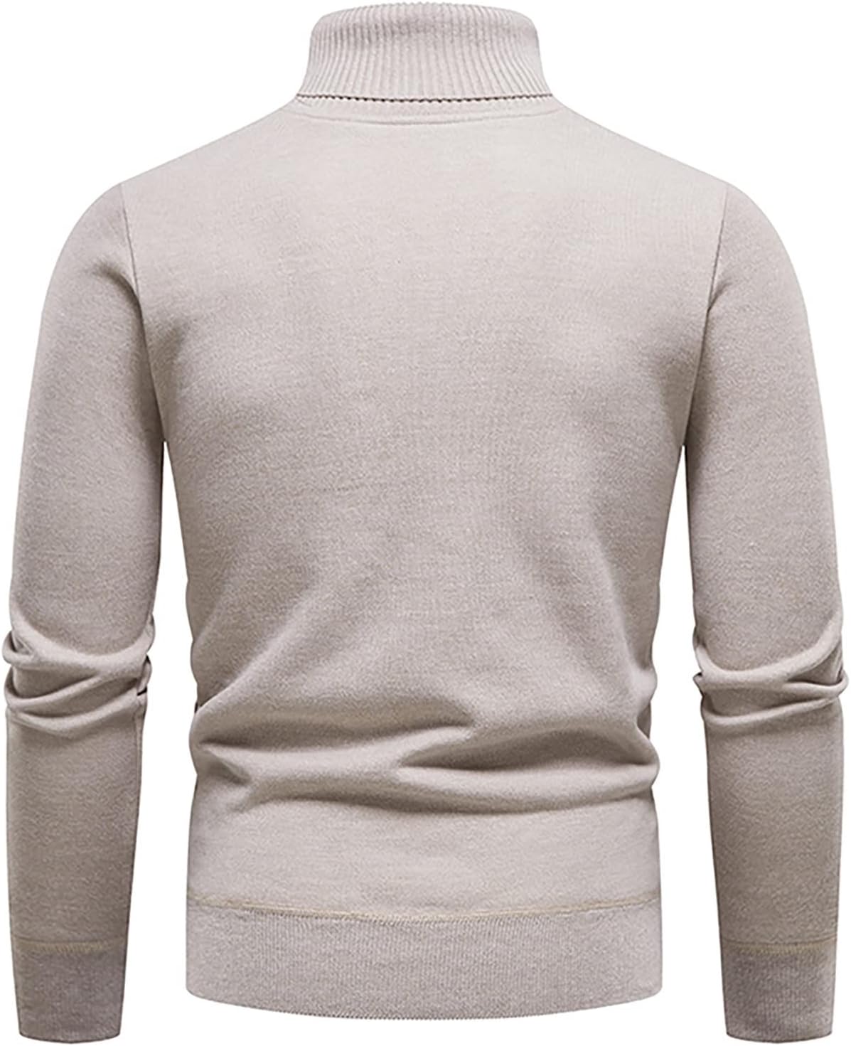 Ymosrh Sweaters for Men Men's Autumn and Winter Casual Knitted Solid Color Decorative Pattern Sweater