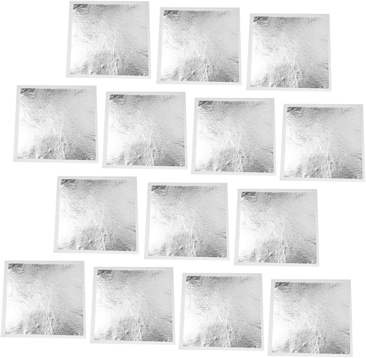 IWOWHERO 200pcs Silver Foil Leaf Imitation Gilding Tool for DIY Decoration Non Edible Crafting Foil for Art Projects for Statues Paintings and More