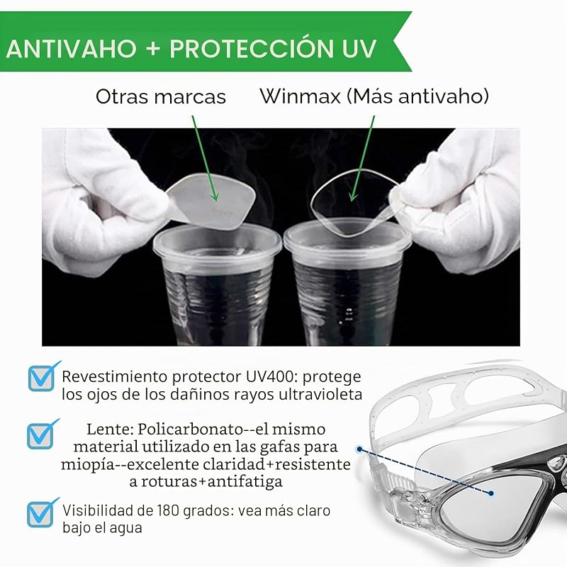 Ochelari de înot Winline cu protecție UV și tratament anti-aburire pentru adulți și copii, cu baretă reglabilă și etanșeitate perfectă