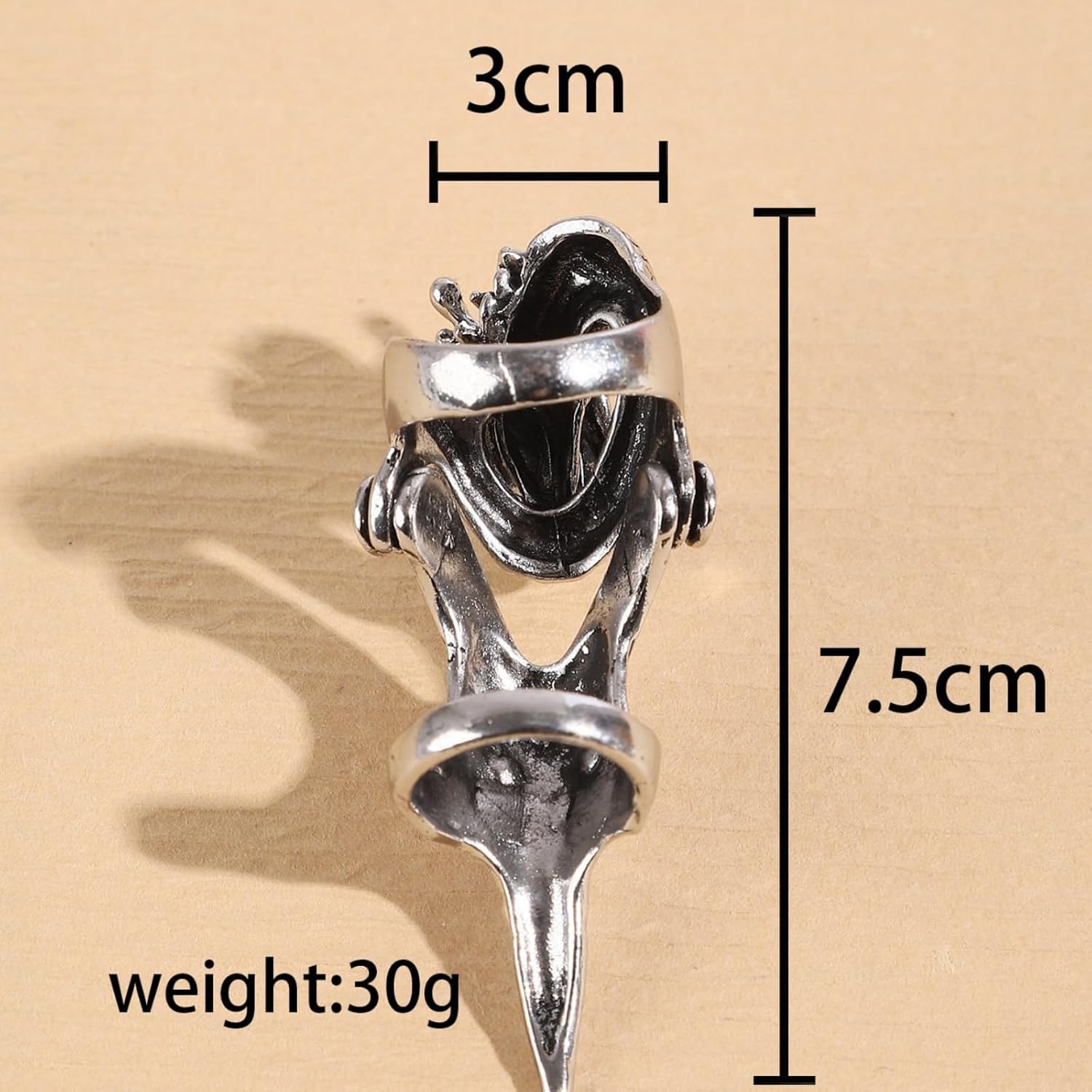 Vintage Dragon Ring Statement Chunky Stainless Steel Ring Gothic Snake Scorpion Skull Ring Halloween Dark Jewelry Accessories for Women Men - Image 4