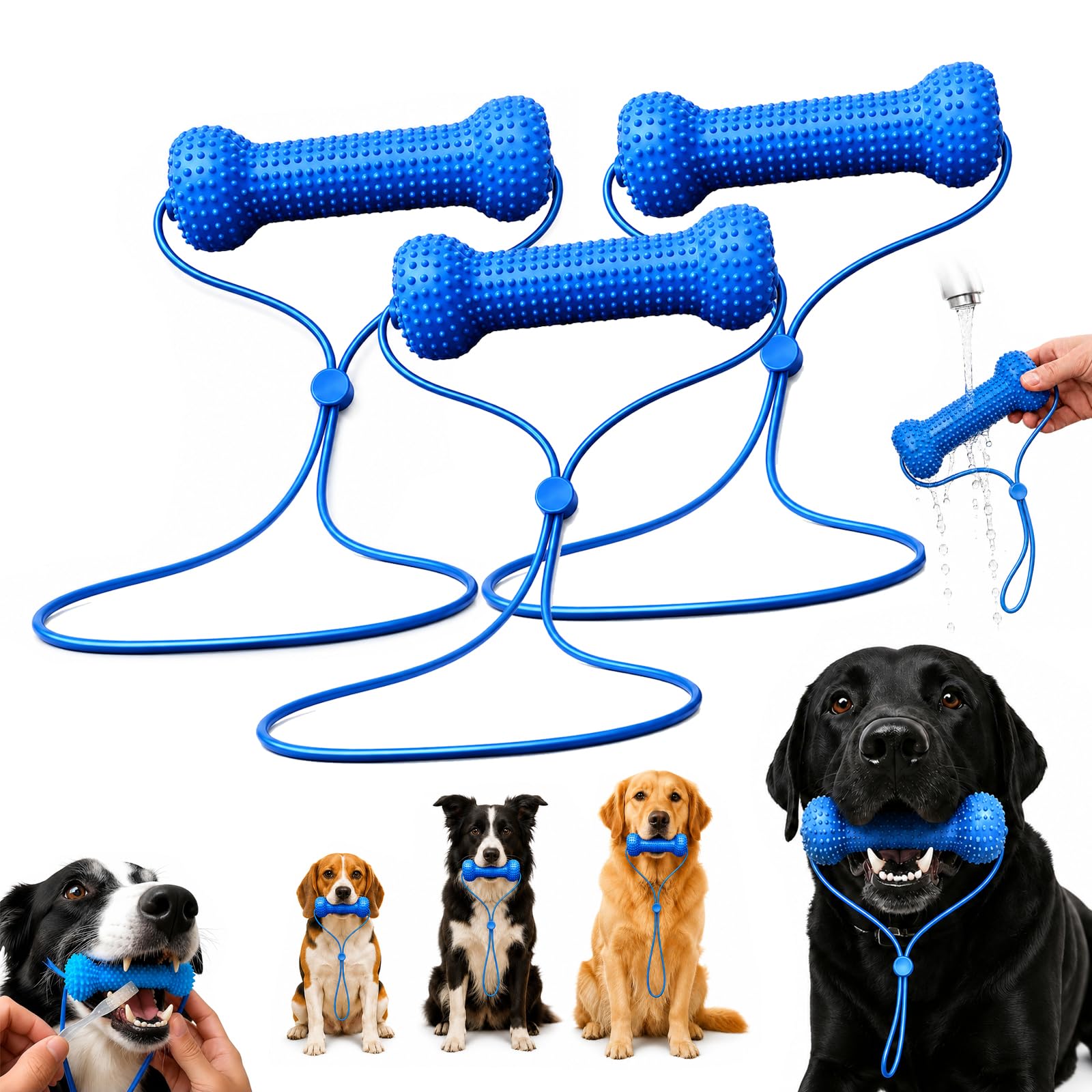 Dual-Action Canine Dental Prop, Dog Mouth Opener for Teeth Cleaning (3pcs)