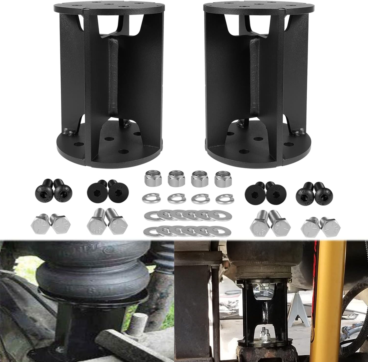 2 Pack 52460 Air Spring Spacers 6" Engineered to Be Compatible with Most Air Spring Kits