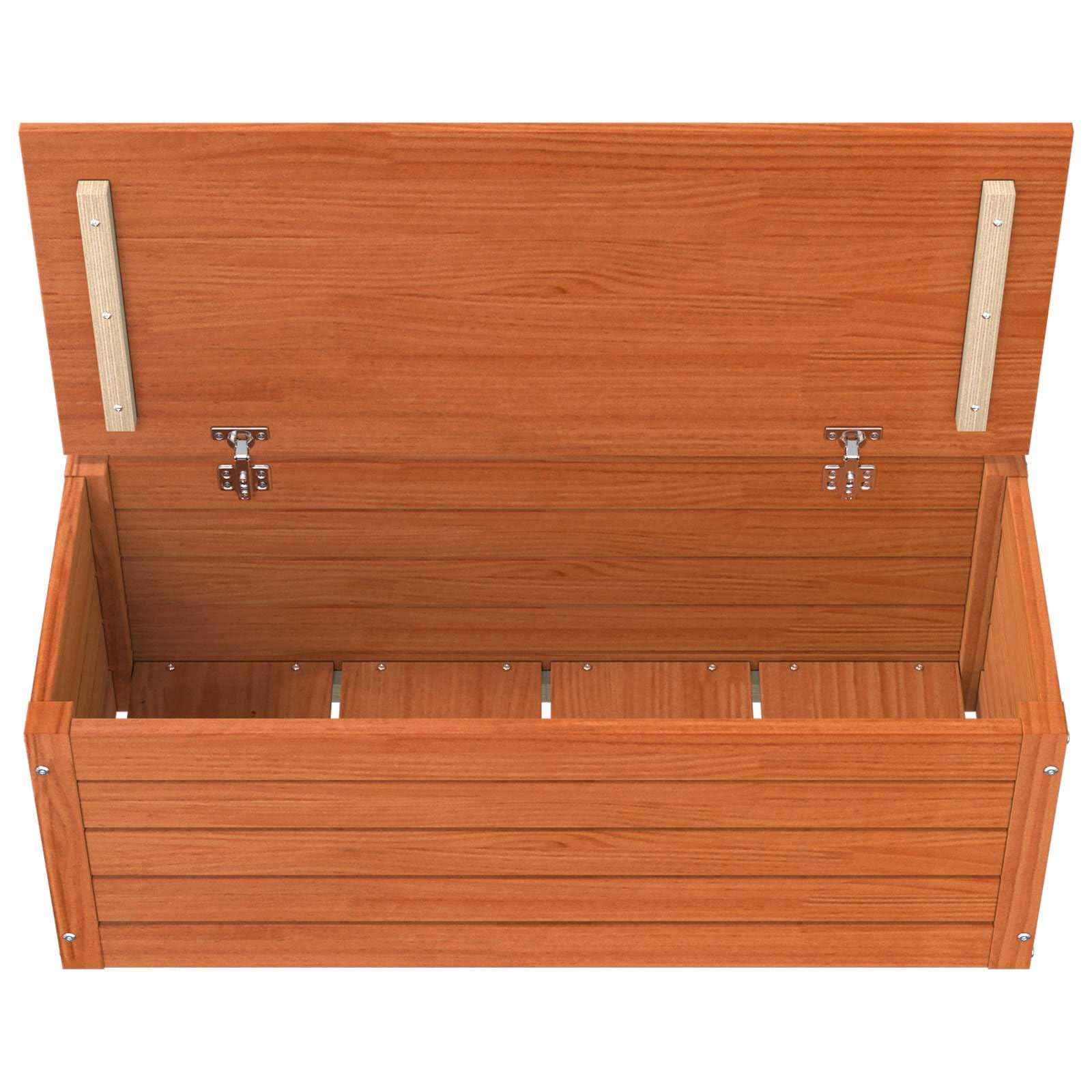 Aufbewahrungsbox aus Massivholz 89x36,5x33 cm Holzkiste mit Tür und Scharnieren robuste Lagerbox Kiefernholz Truhe für Wohnzimmer Flur und Büro Wachsbraun