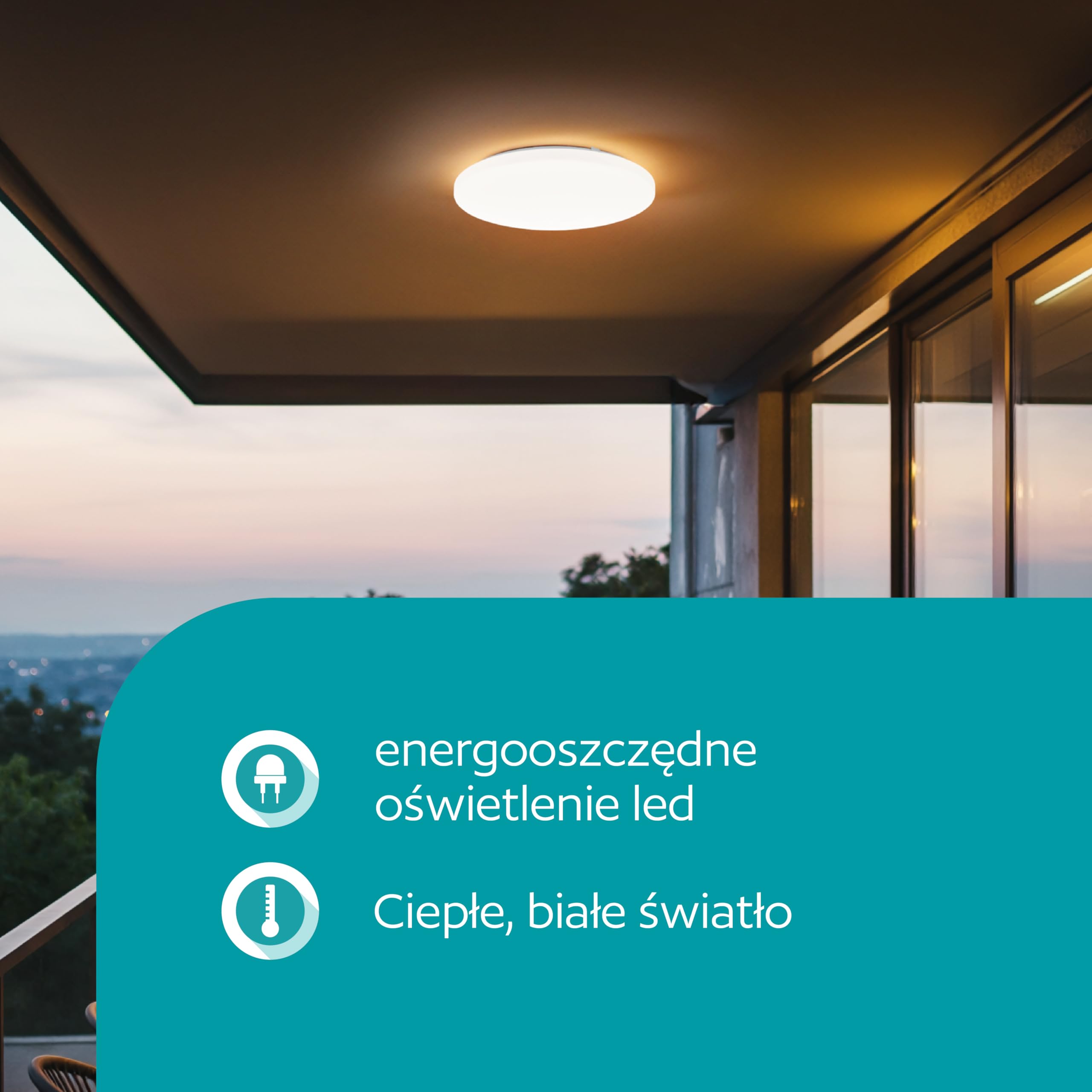 EGLO LED lampa sufitowa zewnętrzna Approdo, 4600 lm, na balkon i taras