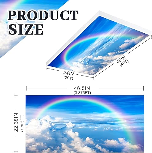 Miniatura 2 de Amylove 2 cubiertas de luz fluorescente de 2 x 4 pies, filtro de luz, cubierta de luz de techo, difusor de luz fluorescente, paneles difusores de