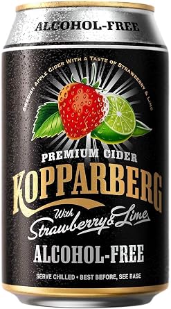 Kopparberg Alcohol Free Strawberry & Lime Cider cans, 24 x 330 ml
