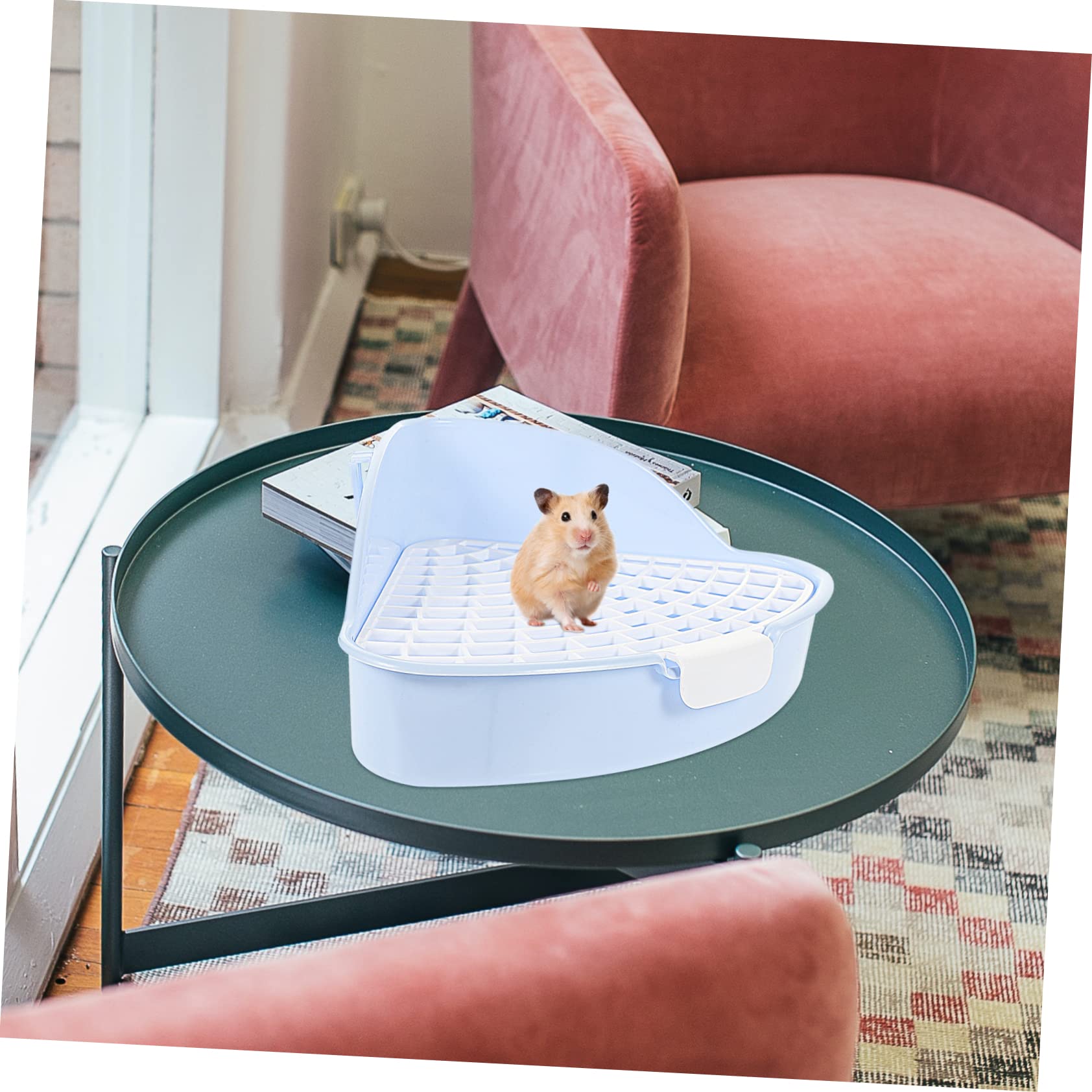 VANZACK 3pezzi Toilette per Piccoli Animali Plastica Vassoio per Lettiera per Conigli e Cavia Design Compatto e Facile da Installare Adatto per Gabbie e Spazi Ridotti