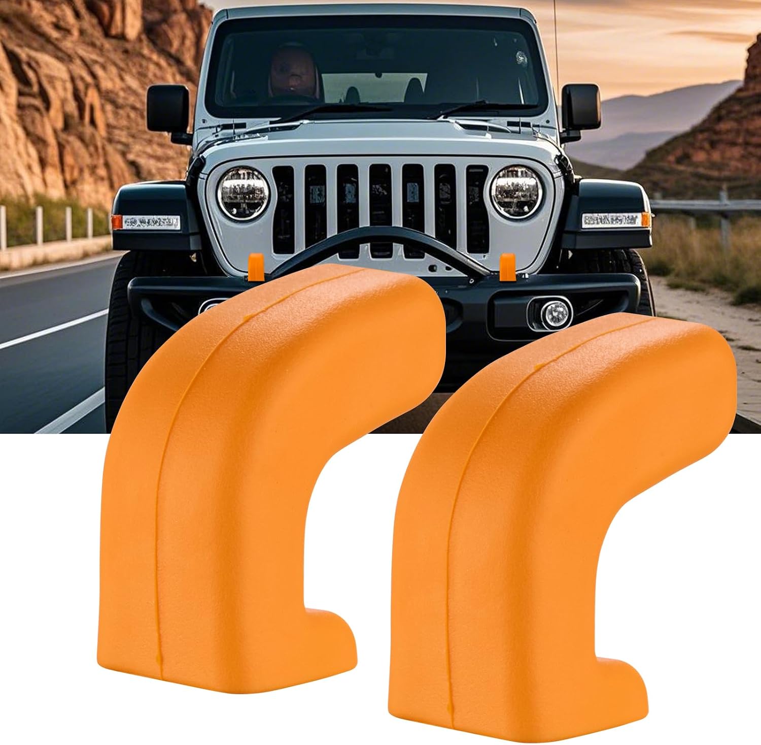 CZC AUTO Front Tow Hooks Covers Fit for 2007-2025+Jeep Wrangler JL Gladiator JT 4XE JK,Red