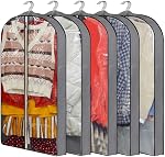 60" Sacs à Robe pour Gowns Long Garment Sacs pour Voyage, 4" Gussettes pour le rangement des vêtements suspendus, Protecteur respirant de la peau pour manteau de fourrure, Robe de mariée, Veste Down, 3 Boîtes