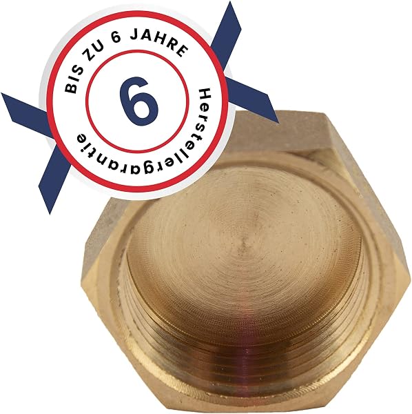 konst-install Tappo in ottone 3/4 pollici (diametro 24,1 mm), filettatura interna, tappo per tubo IG con esagonale, tappo terminale in ottone, raccordo filettato, raccordi in ottone, adatto per - 4