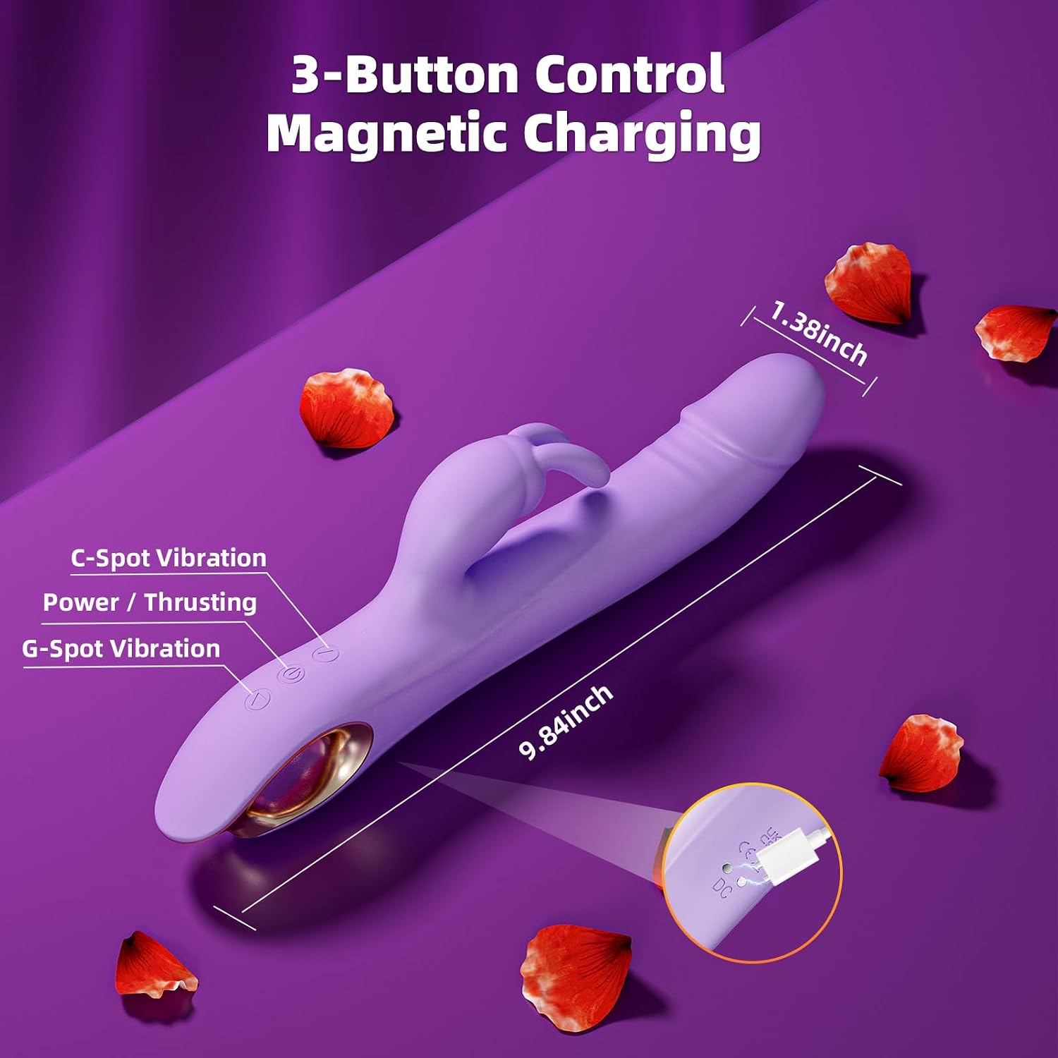 Rabbit Vibrator Sex Toys for Women - Thrusting Vibrator Dildo Adult Toy with Revolving Beads 5 Thrusting & 20 Vibration Modes for Clitoral Nipple Toys,G Spot Vibrator Sexuales Toys for Women Couples