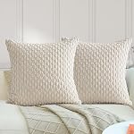 Couvertures d'oreillers à jet décoratif 18x18in HADEEONG Ensemble de 2 Couvertures d'oreillers Corduroy Couvres de la ferme Home Decor Oreillers pour Couch Canapé Cushion Xmas Decor
