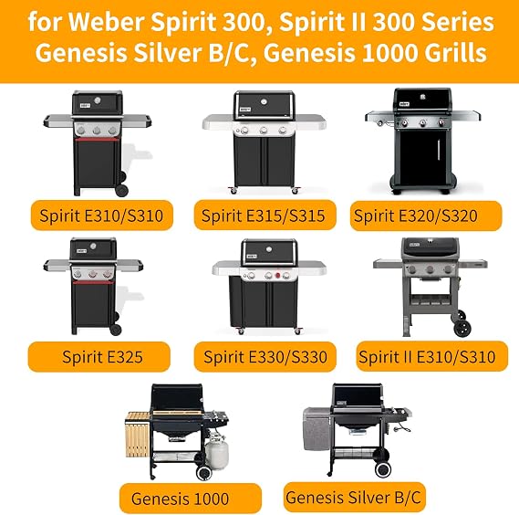 Hongso 7639 Spirit E310 Grill Grates 17.5 x 11.5 Inch for Weber Spirit 300