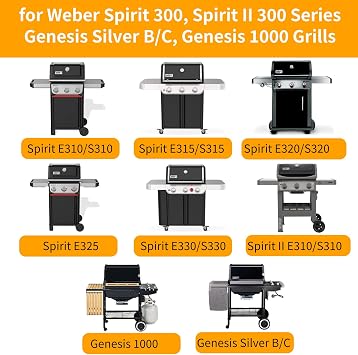 Hongso 7639 Spirit E310 Grill Grates 17.5 x 11.5 Inch for Weber Spirit 300