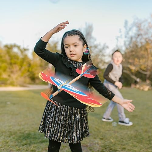 Miniatura 6 de Toyvian Kits de avión con banda de goma, 10 unidades, planeador volador, aviones, juguetes de helicóptero, folleto, modelo planeador, recuerdos de