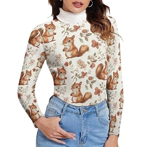 Womens Turtleneck Shirt Long Sleeve Layer Tops Slim Lightweight Pullover Sweater Soft Thermal Underwear Blouse