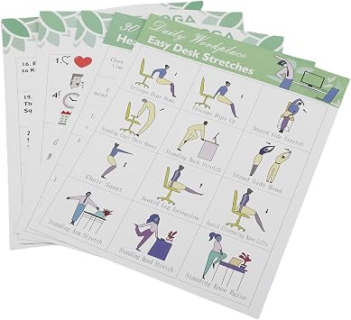 6PCS Chair Exercise Posters,30-Day Challenges Seated Workout Charts for Training,Home Fitness Exercise Guide for Seniors & Beginners