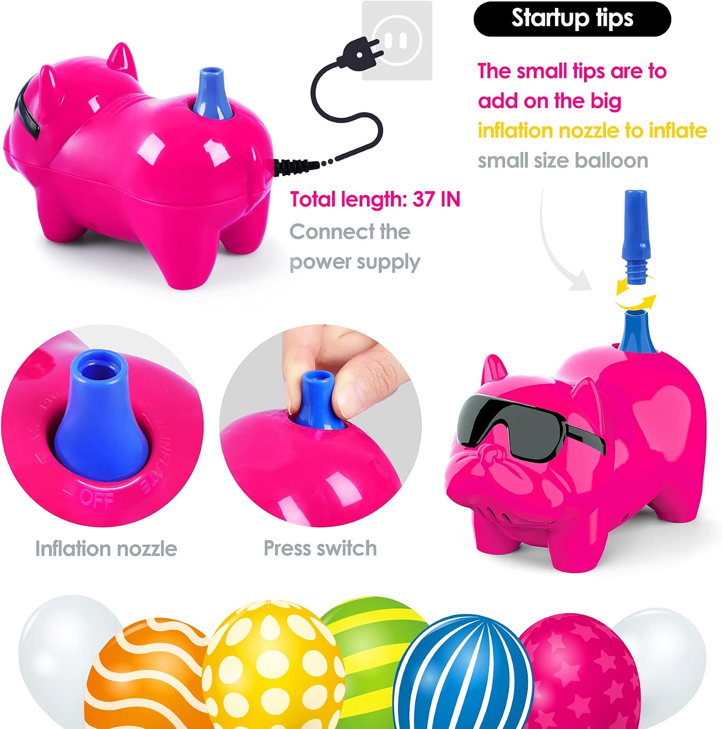 Electric Balloon Pump Air Blower Portable Inflator
