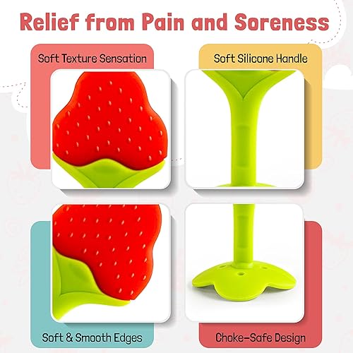 Miniatura 8 de Juguetes para dentición para bebés, paquete de 6 unidades, juego de mordedor para recién nacidos, silicona de grado alimenticio, apto para