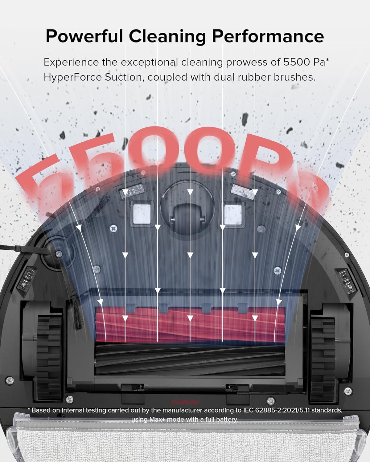 Roborock Aspirador de pó robô Q5 Pro+ com doca, sucção de 5500 Pa