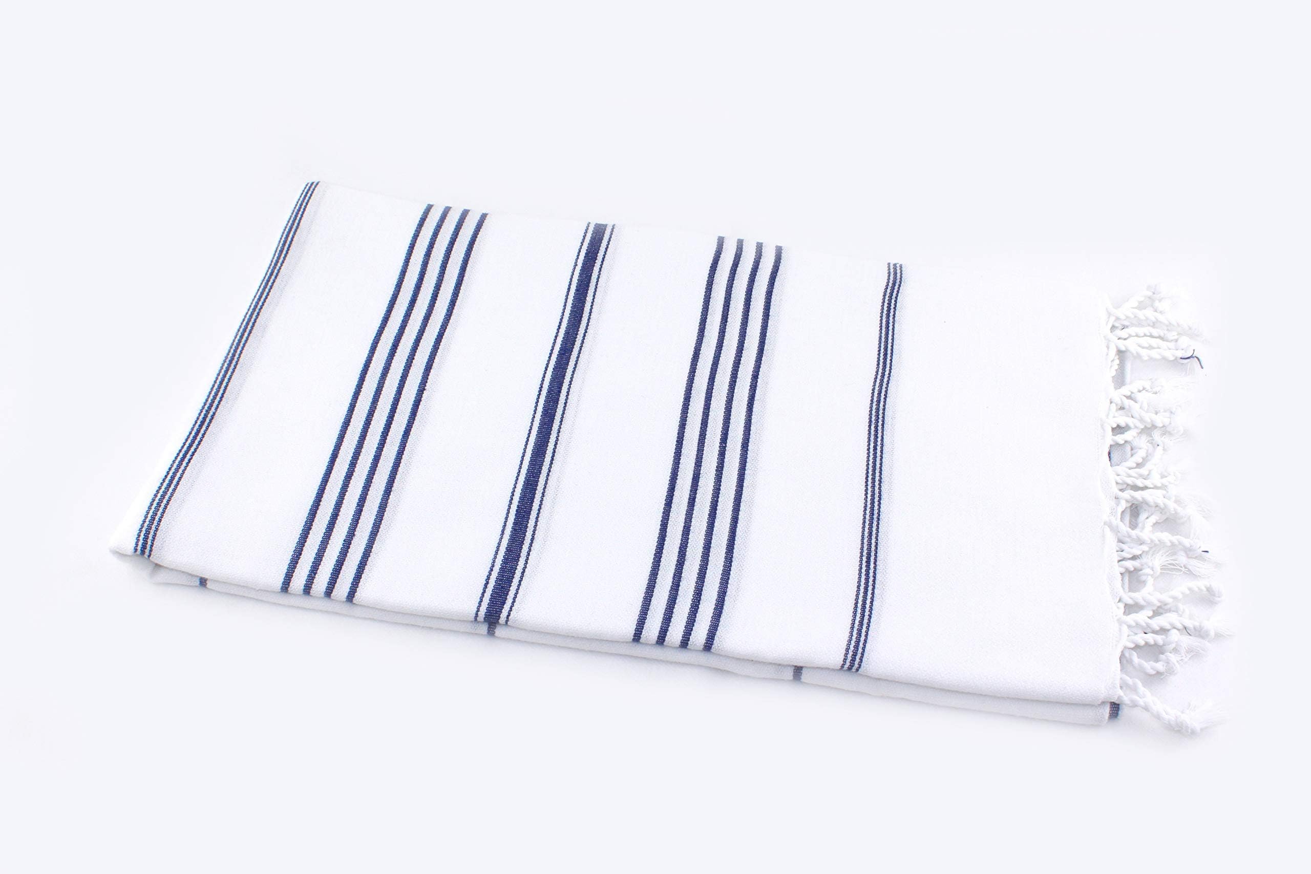 Sultan Version White-Blue by "my Hamam" Pestemal Peshtemal Pestemal Towel Beach Towel Bath Towel Yoga Blanket Cotton Baby Swaddle Blanket Wrap 100% Cotton Turkish Pestemal Towel