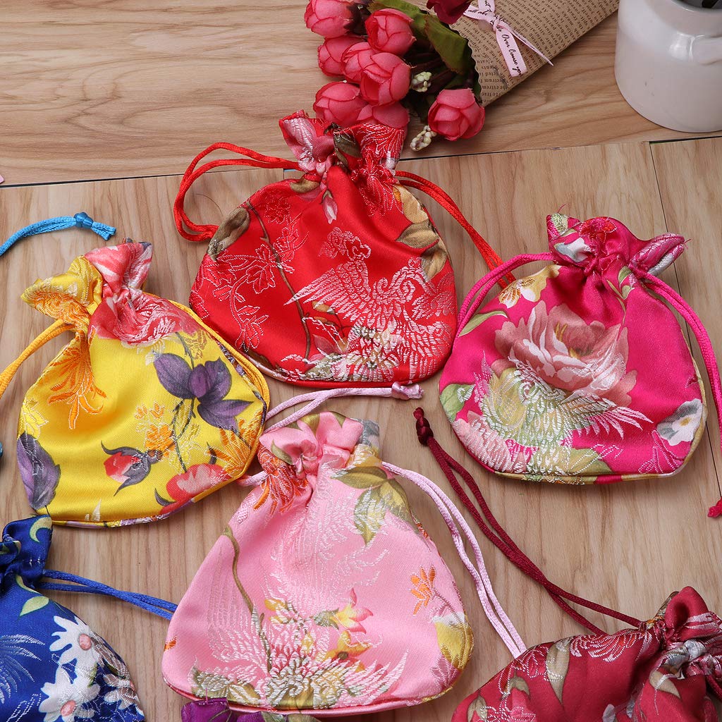 Borsa Portagioie In Seta Cinese Ricamata | Astuccio Da Viaggio A Rotolo Con Scomparti Per Gioielli, Cosmetici E Accessori, Regalo Elegante